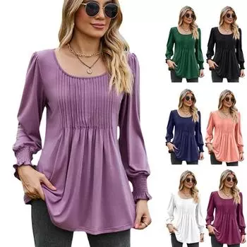 Женская футболка осень-зима, однотонная, с застежкой-молнией, круглым вырезом, длинными рукавами, футболки женские S белый