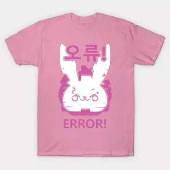 Женская футболка Ошибка Принт Харадзюку Каваий Футболка Летняя с коротким рукавом Женская футболка Топ S розовый
