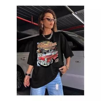 Женская футболка оверсайз с принтом Compeltition