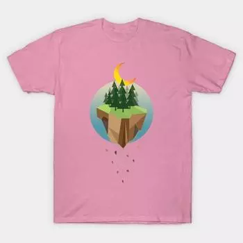 Женская футболка Падающее небо Принт Харадзюку Каваий Футболка Летняя с коротким рукавом Женская футболка Топ S розовый