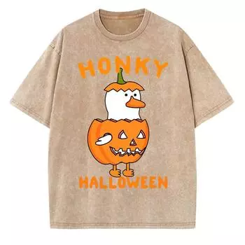 Женская футболка-пародия на тему Хэллоуина, свободная, с круглым вырезом, с принтом тыквы, стираная, с коротким рукавом, унисекс, повседневная, в смешном стиле S