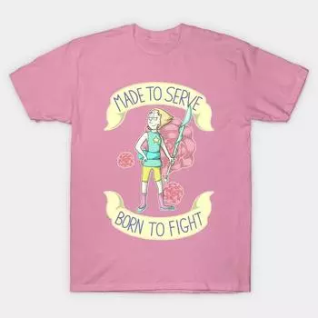 Женская футболка Pearl Born To Fight с принтом Харадзюку, кавайная футболка, летняя футболка с коротким рукавом, женская футболка, топ S розовый