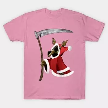 Женская футболка Phantomp2P Рождественский мул Принт Харадзюку Каваий Футболка Летняя футболка с коротким рукавом Женская футболка Топ S розовый