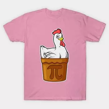 Женская футболка Пирог с курицей Математика Смешная игра слов Пи Подарок Принт Харадзюку Кавайная футболка Летняя футболка с коротким рукавом Женская футболка Топ S розовый