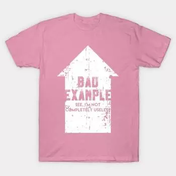 Женская футболка Плохой пример Принт Харадзюку Кавайная футболка Летняя футболка с коротким рукавом Женская футболка Топ Футболка S розовый