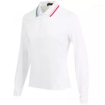 Женская футболка-поло Zippor S с плиссировкой и контрастным воротником из шелковистого нейлона с длинными рукавами G4LF23K875ASNO/XS