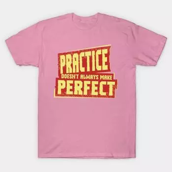 Женская футболка Практика не всегда делает совершенным Принт Харадзюку Кавайная футболка Летняя футболка с коротким рукавом Женская футболка Топ S