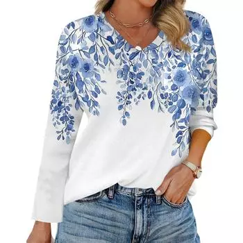 Женская футболка реглан с длинным рукавом, V-образным вырезом, вставками однотонного цвета, повседневный топ-пуловер, V-образный вырез, карман, базовая рубашка M синий