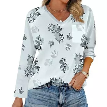 Женская футболка реглан с длинным рукавом, V-образным вырезом, вставками однотонного цвета, повседневный топ-пуловер, V-образный вырез, карман, базовая рубашка M