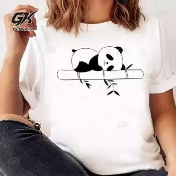 Женская футболка с 3D-принтом Panda New Love Trend, графические футболки, женские топы с мультяшным принтом, женская модная одежда, унисекс, винтажные футболки S