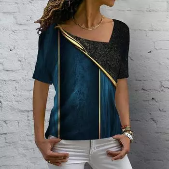 Женская футболка с абстрактным художественным принтом, одежда для девочек, классические топы с короткими рукавами 3D, женская мода, повседневная уличная одежда 4XL