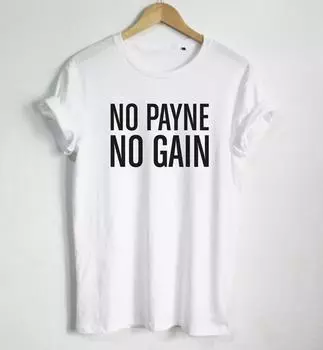 Женская футболка с буквенным принтом No Payne No Gain, хлопковая повседневная забавная рубашка для женщин, черная XL белый
