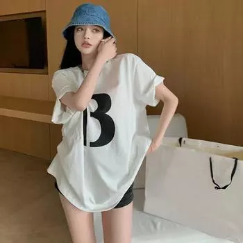 Женская футболка с буквенным принтом, свободная повседневная L