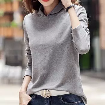 Женская футболка с длинными рукавами 3XL, женская утягивающая весенняя новая универсальная однотонная рубашка в корейском стиле, верхняя футболка XL белый