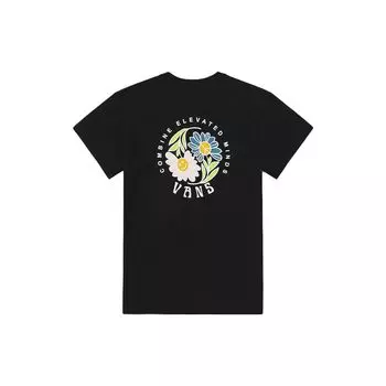 Женская футболка с коротким рукавом и цветочным принтом Vans, черные VN0008ZDBLK XL