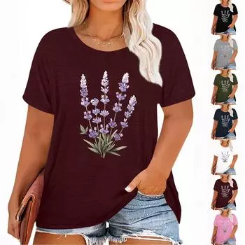 Женская футболка с коротким рукавом и гавайским цветочным принтом L армия зеленый