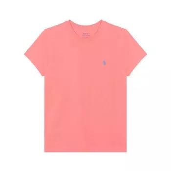 Женская футболка с коротким рукавом и круглым вырезом, вышитым логотипом Polo Ralph Lauren, коралловая 211734144-027 XS