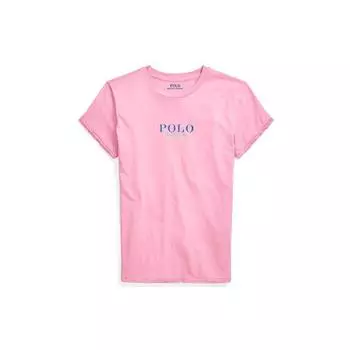 Женская футболка с коротким рукавом из хлопка с логотипом Polo Ralph Lauren, топы, розовая WMPOKNINCU20156-650 XS