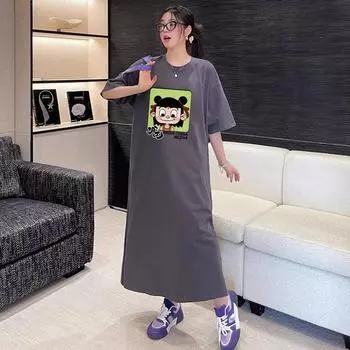 Женская футболка с коротким рукавом, летнее платье для беременных средней длины большого размера M белый