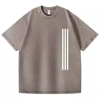 Женская футболка с короткими рукавами для пар, свободная, с короткими рукавами, ретро, стираная, винтажная футболка из чистого хлопка с короткими рукавами S