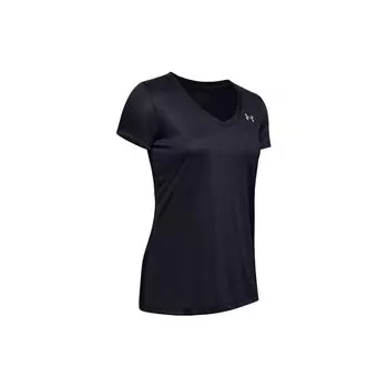 Женская футболка с короткими рукавами и однотонным логотипом Under Armour, черные 1255839-002 S