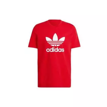 Женская футболка с круглым вырезом Adidas Originals Trefoil, красная HE9511 S