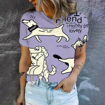 Женская футболка с круглым вырезом, футболка с рисунком кота и принтом, летняя женская модная футболка для отдыха, популярная футболка с короткими рукавами S