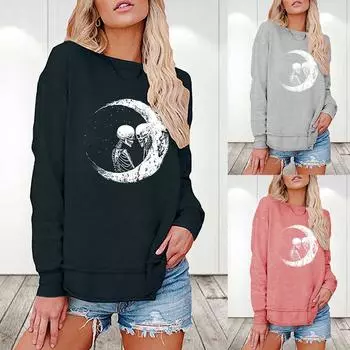 Женская футболка с круглым вырезом и длинным рукавом, однотонный свободный топ S розовый