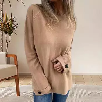 Женская футболка с круглым вырезом и длинным рукавом, реглан, на пуговицах, на манжетах, однотонная, свободная, повседневная, с пуловером, топы, повседневная одежда XXL серый