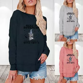 Женская футболка с круглым вырезом и длинным рукавом, однотонный свободный топ XXL серый