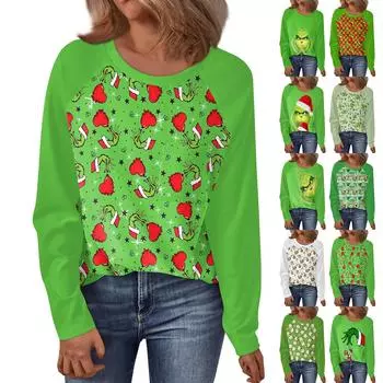 Женская футболка с круглым вырезом и длинным рукавом реглан, однотонная, модная, универсальная, свободная XXL циан