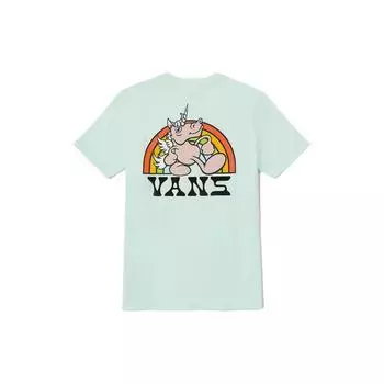 Женская футболка с круглым вырезом и короткими рукавами Vans Rainbow Unicorn, светло-зеленая VN0008ZNBQC L