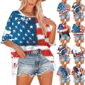 Женская футболка с круглым вырезом и рукавом 1/2 средней длины, свободная повседневная футболка с коротким рукавом M белый