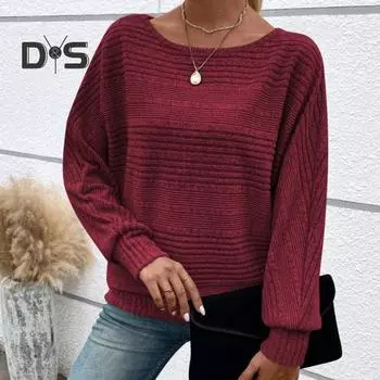 Женская футболка с круглым вырезом, однотонная футболка с длинным рукавом, свободный крой, осень-зима, повседневные пуловеры, топы S серый