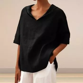 Женская футболка с лацканами и v-образным вырезом, футболка с короткими рукавами, свободный крой, однотонные повседневные топы, дышащие повседневные рабочие пуловеры, топы XL хаки