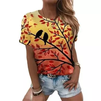 Женская футболка с милым мультяшным аниме принтом кота, модная тенденция, тонкий легкий косой воротник, одежда с короткими рукавами, летний пуловер для отдыха 8XL