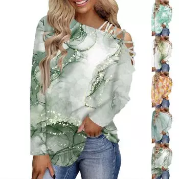 Женская футболка с плоским вырезом и длинным рукавом, модные топы, женские повседневные хлопковые рубашки с открытыми плечами и галстуком, топы L