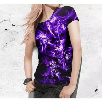 Женская футболка с принтом 3D Cat, цветочный дизайн, повседневный короткий рукав, круглый вырез, модная графическая футболка XS