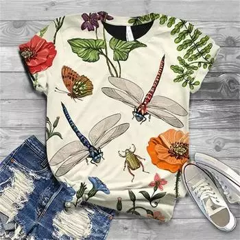 Женская футболка с принтом бабочки Harajuku, женская футболка с коротким рукавом, женская одежда, летняя эстетическая футболка с графикой, милые рубашки для девочек, женская одежда 2XS