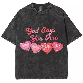 Женская футболка с принтом букв в виде четырех розовых сердец, из стираной ткани, свободного кроя, большого размера, с коротким рукавом, студенческая, милый, классный, милый топ S