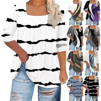 Женская футболка с принтом, длинные рукава реглан, базовый квадратный топ стандартного размера для повседневной моды XXL фиолетовый