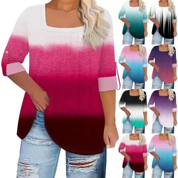 Женская футболка с принтом, длинные рукава реглан, базовый квадратный топ стандартного размера для повседневной моды XXXL чёрный