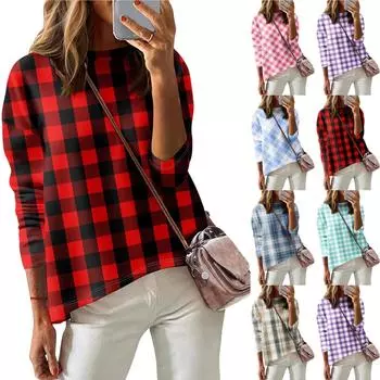 Женская футболка с принтом, длинный рукав, повседневная, выходного дня, модная, с заниженной линией плеч, с круглым вырезом, блузка L хаки