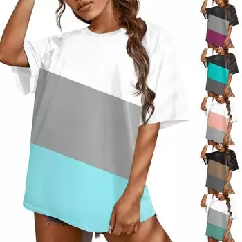 Женская футболка с принтом и рукавом реглан, модный топ с круглым вырезом на каждый день и выходные L чёрный