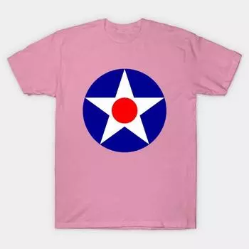 Женская футболка с принтом кокарды ВВС США в стиле Харадзюку, кавайная футболка на лето с коротким рукавом, женская футболка, топ S розовый