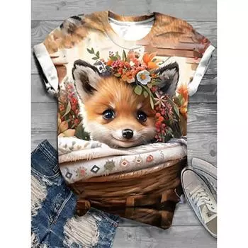 Женская футболка с принтом кота, повседневная, выходного дня, модная, с коротким рукавом, с круглым вырезом, белая, летняя S