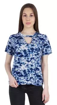 Женская футболка с принтом Moomaya, повседневная эластичная футболка из джерси с коротким рукавом 3XL синий