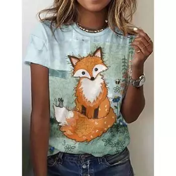 Женская футболка с принтом мультяшного кота, винтажный топ больших размеров, кавайная женская трендовая одежда, модная рубашка с коротким рукавом, футболка с круглым вырезом S