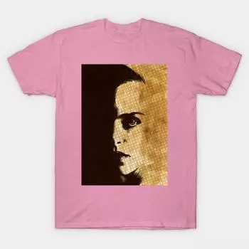 Женская футболка с принтом половины лица в стиле Харадзюку, кавайная футболка, летняя футболка с коротким рукавом, женская футболка, топ S