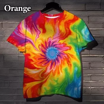 Женская футболка с принтом «Tie-Dye» в виде радуги на 3D-принте, уличные головокружительные разноцветные мужские и женские повседневные топы S-6XL S